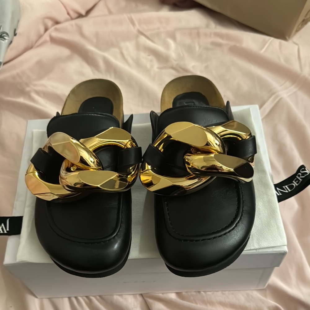Black and Gold Women's J.W Anderson Mules